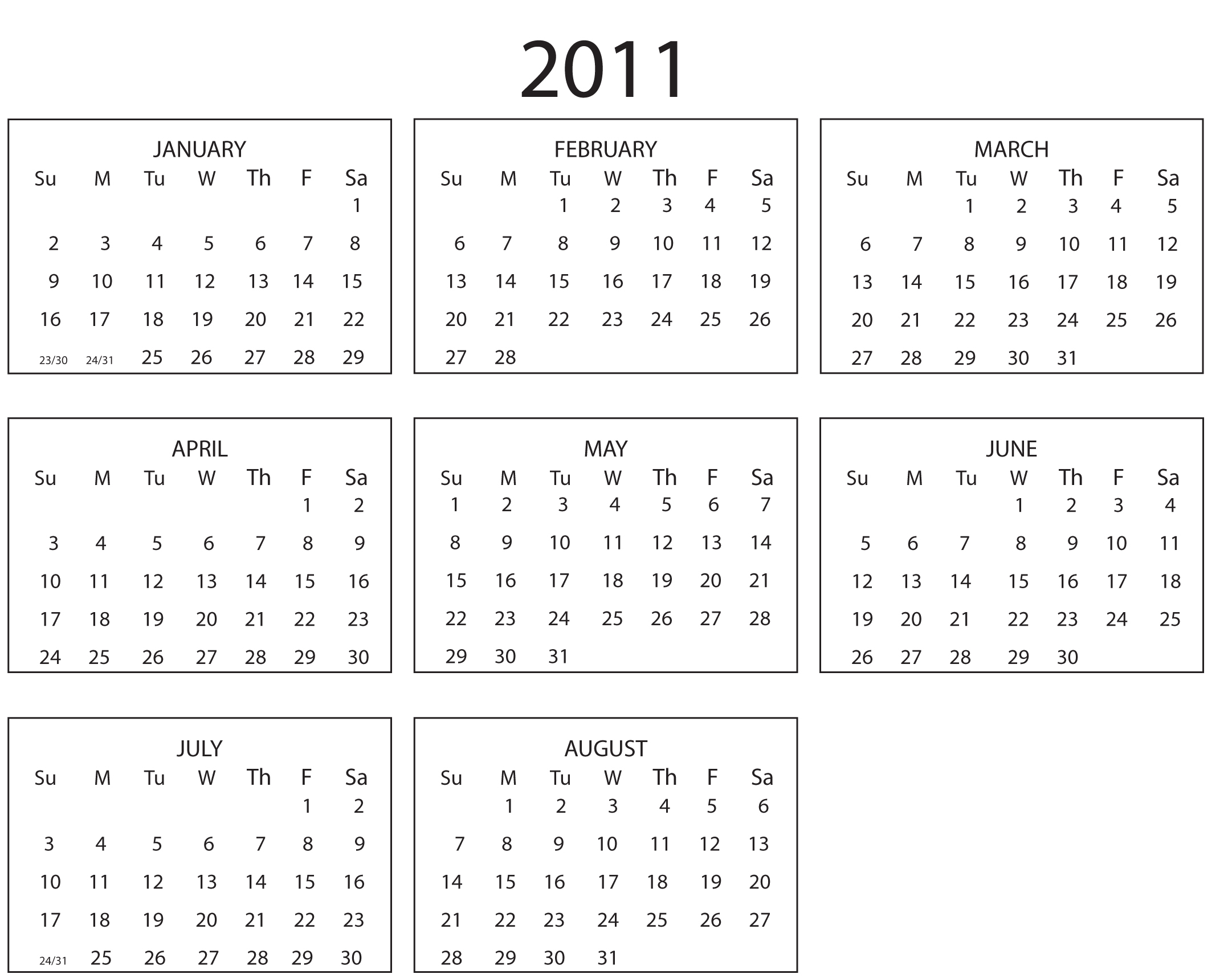 2011 calendar
